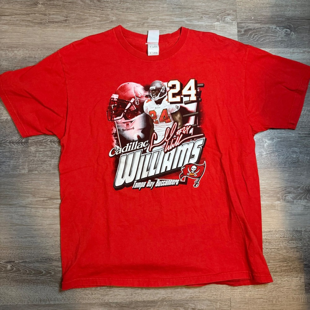 NFL Cadillac‎ Williams Tampa Bay Buccaneers Red Graphic T-Shirt Mens XL #24